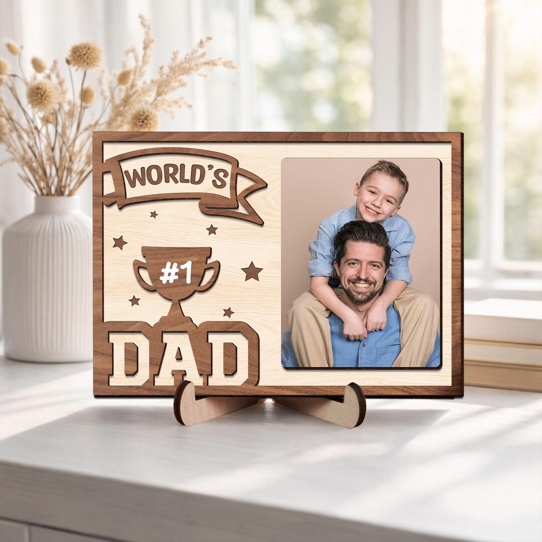 Personalized World's Best Dad Photo Frame, Engraved New Daddy Picture ...
