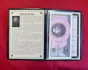 1978 Kim Il Sung 100 Won Banknote – Cold War Currency Gift for History Loving Husband or Dad Collector