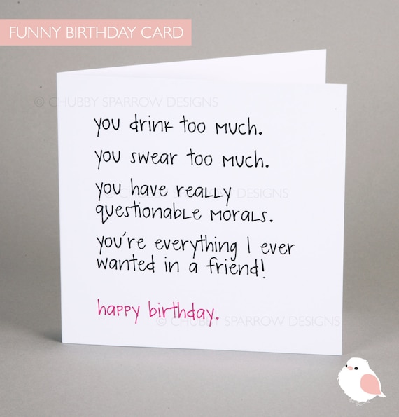 Funny Birthday Card Funny Greeting Card Birthday Card Etsy UK