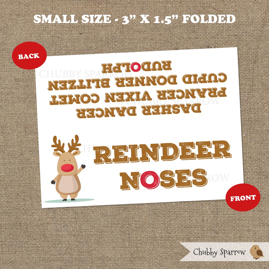 Reindeer Noses Gift Bag SMALL 3 Toppers Christmas Favor - Etsy
