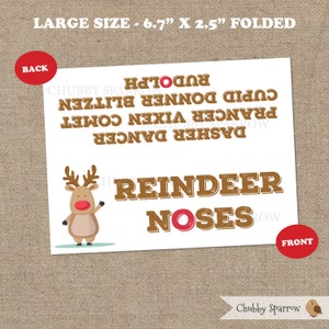 Rentier-Nasen-Geschenk-Tasche LARGE Toppers Christmas Favor Favor Printable – Sofortiger download