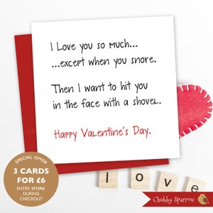 Grappige Valentijnskaart, vriend, vriendin, vrouw, echtgenoot, partner, wenskaart, Valentijnskaart, Love Funny Card, Sarcastische kaart