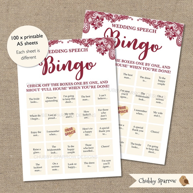 Wedding speech drinking game words picture