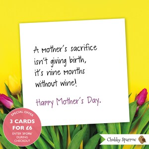 Grappige Moederdag kaart, grappige groeten Kaart, Mama Card, Moeders Offer is Wijn, Grappige Kaart, Sarcastische Kaart, Grappige Kaarten Scherts