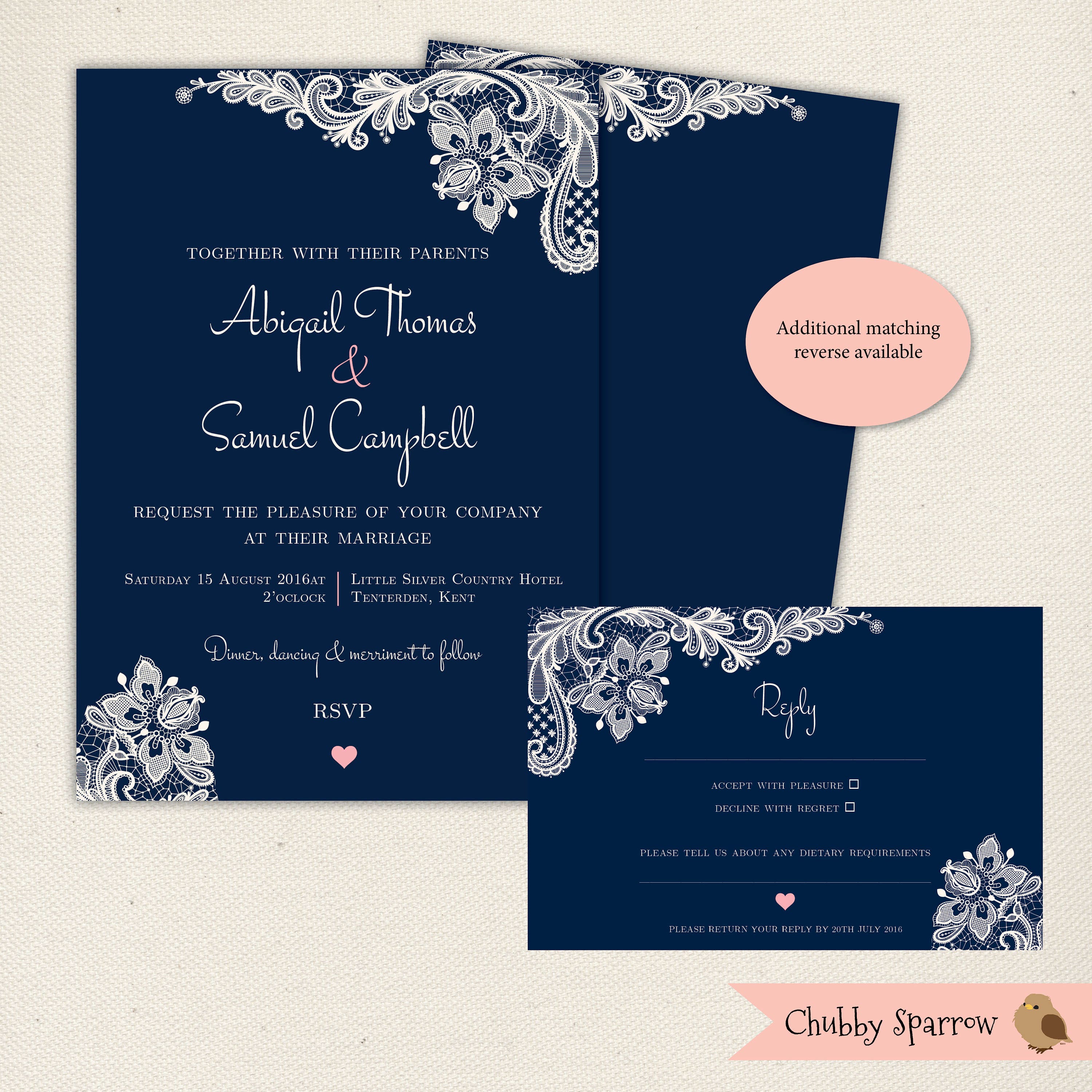 Elegant Navy Blue Wedding Invitation Kits for Timeless Celebrations