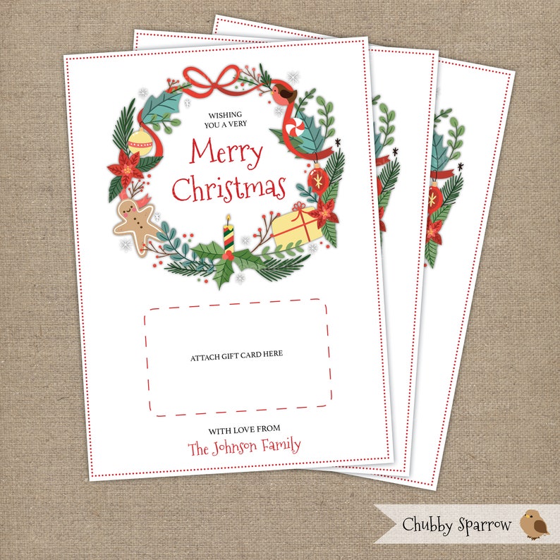 Xmas Present Card, Personalized Printable 5x7\ graphic about Secret Santa Sign Up Sheet Printable identified as Xmas Reward Card, Individualized Printable 5x7\