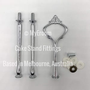 SCHWERE Etagere Griff 3-stöckig Silberne Krone Mittelbeschlag / Hardware