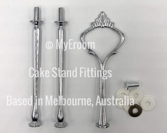 HEAVY Cake Stand Handle 3 Tier Silver Crown Centre Fitting / Hardware