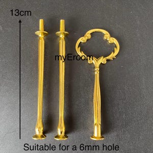 Cake Stand Handle 3 Tier Gold Clover Centre Fitting / Hardware High Tea