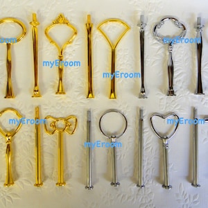 5 x 2 tier Cake Stand Fittings HEAVY Handles for DIY - You choose colour and style