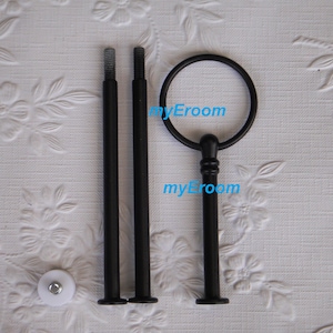 BLACK Cake Stand Handle 3 Tier Round Centre Fitting