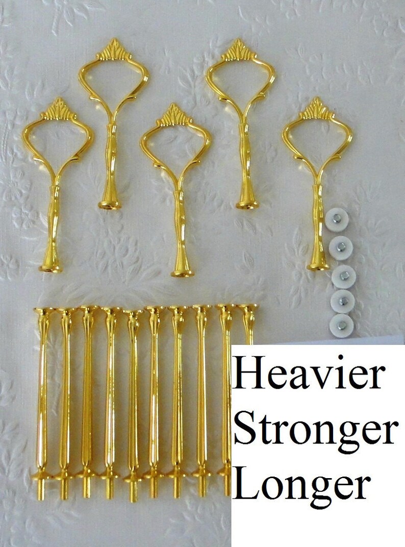5 X 3 Tier Heavy Gold Crown Cake Stand Fittings / Handle Etsy