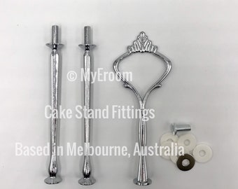 HEAVY Cake Stand Handle 3 Tier Silver Crown Centre Fitting / Hardware
