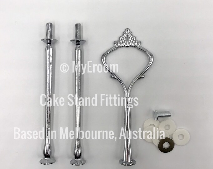 HEAVY Cake Stand Handle 3 Tier Silver Crown Centre Fitting / Etsy