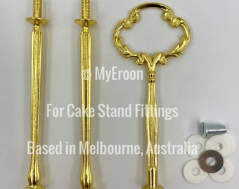 Cake Stand Handle 3 Tier Gold Clover Centre Fitting / Hardware High Tea