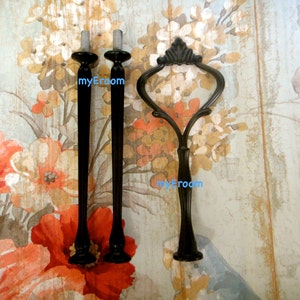 BLACK 3 tier HEAVY Crown Cake Plate Stand Fitting Handle DIY