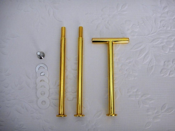 Cake Stand Handle Hardware Tier GOLD or SILVER T Shape Style