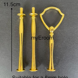 Cake Stand Handle 3 Tier Silver or Gold Shield  Fitting / Hardware High Tea / Wedding