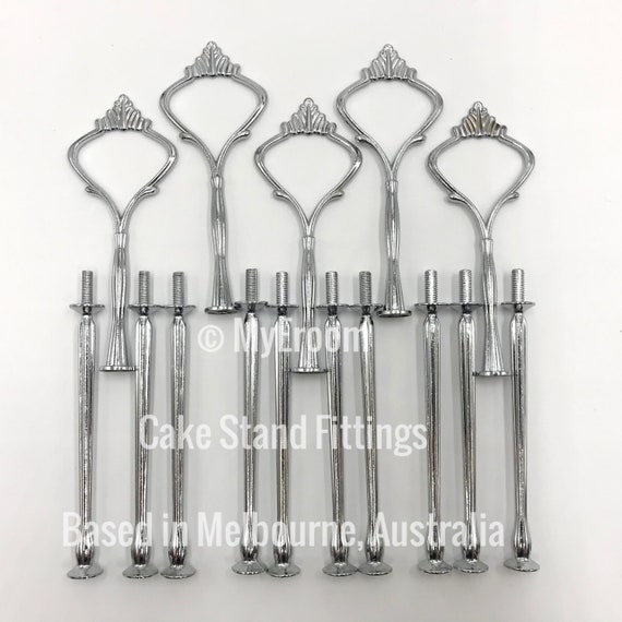 5 X 3 Tier Cake Stand Fittings SILVER HEAVY CROWN Centre Etsy