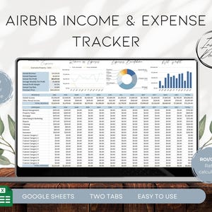 Airbnb Income Expense Tracker | Google Sheets | ROI CAP Calculator | Short Term Stay Tracker, Rental Property Tracker | BS003 - 02 Surf