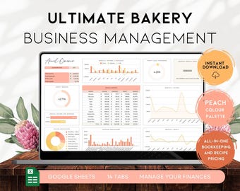 Ultimate Bakery Business Spreadsheet, Recipe Cost Calculator, Bookkeeping for Bakers, Small Bakery Tracker, Digital Download | BS012 - 03