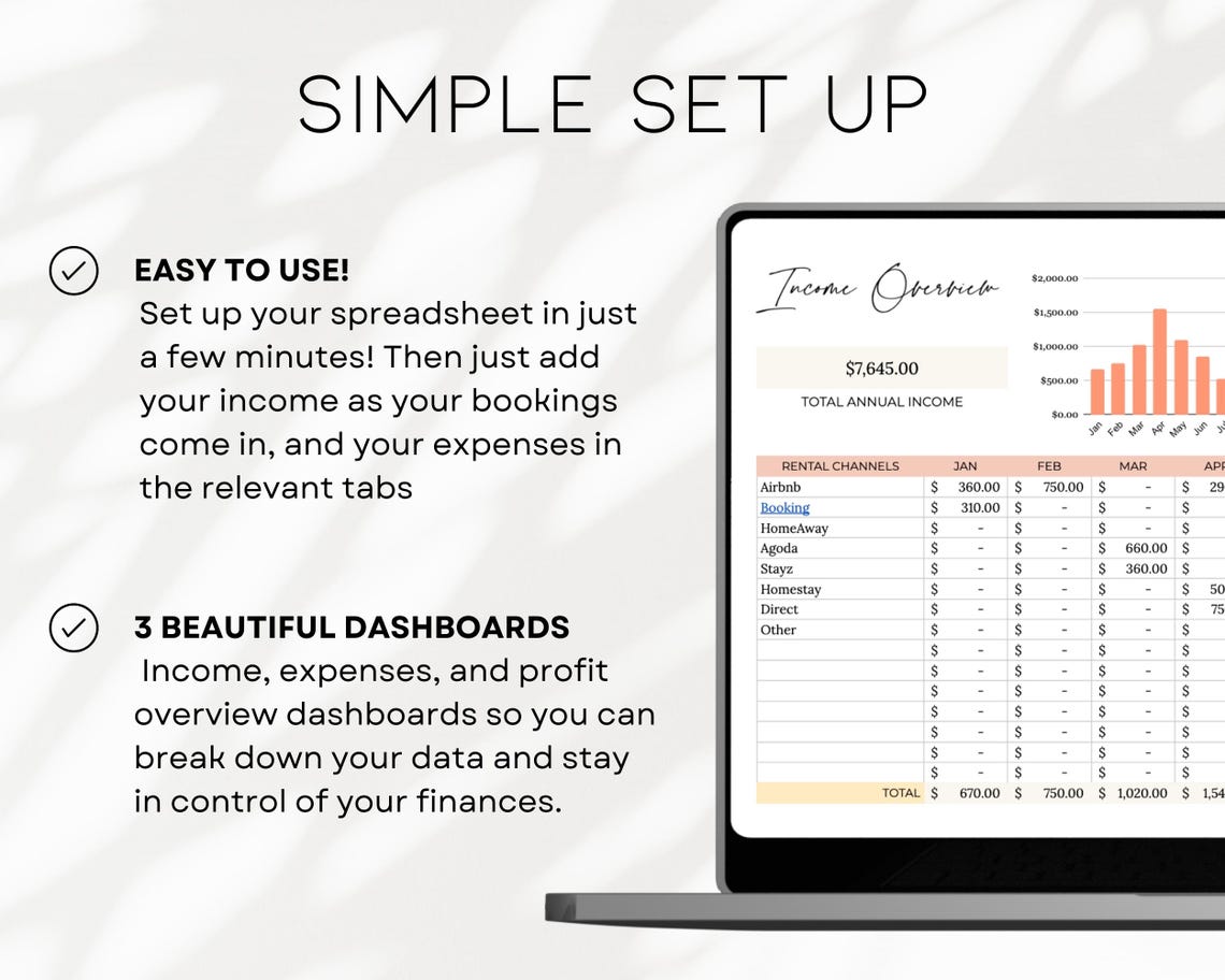 Rental Bookkeeping | Airbnb Bookkeeping | Airbnb Host Template | Rental ...