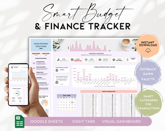 Smart Budget Planner Spreadsheet, Personal Finance Tracker, Google Sheets, Digital Money Organiser, Cash Flow & Net Worth Tool BS021 - 04