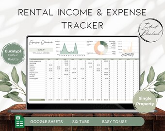 Rental Bookkeeping | Airbnb Bookkeeping | Airbnb Host Template | Rental Tracker | Rental Income And Expense Tracker | BS001 - Eucalypt