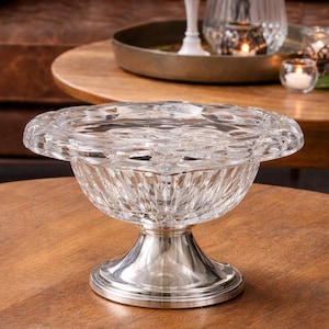 Vintage Dutch Silver 835 & Cut Crystal Centerpiece by Cornelis J. Stock - Amsterdam, c. 1950s