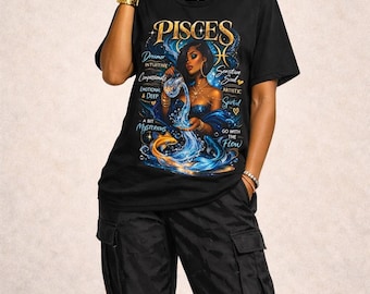 Pisces Zodiac Graphic T-Shirt  Dreamy, Intuitive and Spiritual Energy