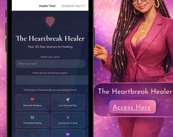 Heartbreak Healer Digital Tool, 30-Day Grief Journey (Digital Download)
