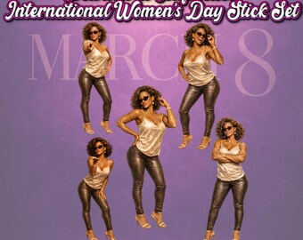 Crowned in Confidence | International Womans Day | 5 Digital Sticker PNGs