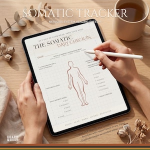 Somatic Therapy Journal | Body Scan Printable | Nervous System Healing Tracker | Body Mapping PDF | CPTSD Trauma Healing | Polyvagal Theory