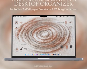 Moody Witchy Mac Wallpaper & Desktop Organizer with Shadow Work Folder Icon Pack — Dark Download