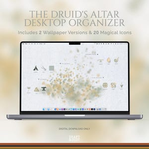 Forest & Boho Mac Wallpaper Desktop Organizer with Druid Folder Icon Pack — Earthy Nature Download