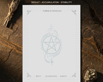 Book of Shadows PDF, Green Witch Journal, Money Bowl Ritual, Crystal Grid Paper, Herbalism Grimoire, Pentacle Print, Earth Element