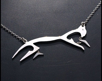 Silver Horse, White horse of Uffington  - The Sterling Silver Necklace