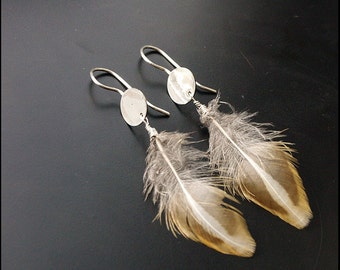 Indian summer - Sterling silver earrings with feathers