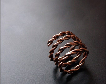 Tangled... - Adjustable copper ring