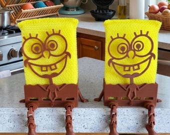High Quality 3 Sizes SpongeBob Holder Smiley Scrub Sponge Dock Kitchen Sink Organizer Decor 3D Model STL File Digital Download