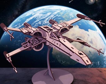 High Quality Model Rebel Alliance X-Wing 3D Puzzle Laser Cut Model .svg .dfx Files with Instruction Guide Digital Download