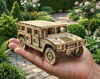 High Quality Model Hummer H1 3D Puzzle Laser Cut Model .svg .dfx Files with Instruction Guide Digital Download