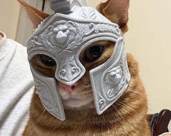 High Quality Epic Gladiator Kitty Helmet Warrior Cat Armor Funny Pet Cosplay Helmet 3D Model STL File Digital Download