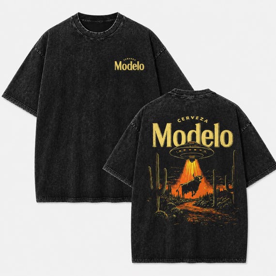 Western Alien Graphic Tee, Vintage Black Washed T Shirt, Desert Cowboy Beer Shirt, Oversized Festival Shirt