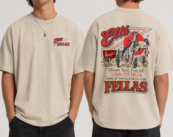 Ella's Fellas Club Shirt, Vintage Western Concert Graphic Tee, Ella Fella Club Cowboy Tee 2026 Western Whiskey Graphic Shirt Rodeo Music Fan
