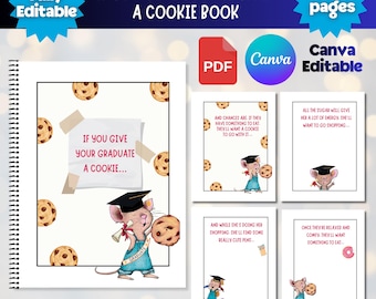 Se regali un biscotto a un laureato - Libro stampabile, Regalo di laurea per studenti, Regalo per la classe del 2026, Libro di buoni regalo di laurea
