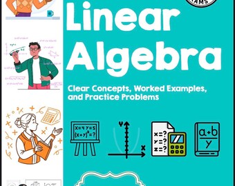 Linear Algebra eBook | College Math Study Guide, Practice Problems (Digital Download)