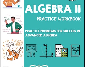 Algebra II Practice Workbook | High School Study Guide (Digital Download)