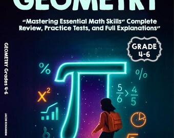 Geometry Grades 4-6 eBook PDF | Upper Elementary Geometry Workbook | Practice & Review | Digital Download