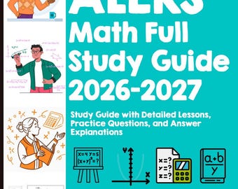 Guía de estudio de matemáticas ALEKS 2026-2027, cuaderno de ejercicios para la preparación del examen, preguntas de práctica (descarga digital)